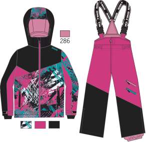 Girls Ski Suit _ Brugi (Waterproof: 5000 mm) - Art. YW1JP2B