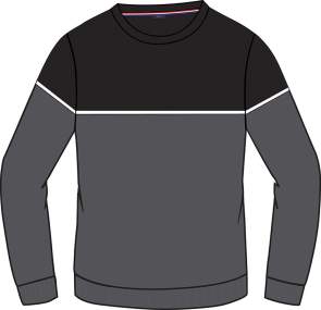 Men's sweater in soft and comfortable yarn, rounded neck and contrasting inserts _ Brugi - Art. CV4U986