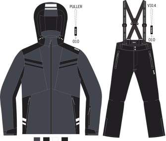 Men's Ski Suit _ Brugi (waterproofness: 3000 mm, breathability: 3000 gr/m2/24h) - Art. AK1FSDQ