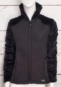 Quilted jacket with teddy bear fleece inserts | Women _ Brugi - Art. AL2PE61