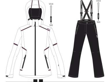 Women's Ski Suit _ Brugi (waterproof: 3000 mm, breathability: 3000 gr/mq/24h) - Art. AG2S1K9
