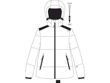 Women's Ski Jacket _ Brugi (Waterproofness: 5000 mm, Breathability: 5000 gr/m2/24h) - Art. AH2H4C1