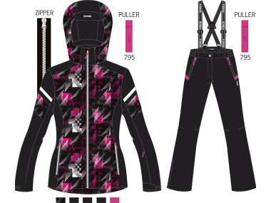 Girls' Ski Suit _ Brugi (Waterproof: 3000 mm Breathability: 3000 gr/m2/24h) - Art. J25BQX3