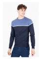 Maglione uomo in filato morbido e confortevole, collo arrotondato e inserti in contrasto _ Brugi  Art. CV4U956 (1)