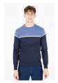 Maglione uomo in filato morbido e confortevole, collo arrotondato e inserti in contrasto _ Brugi  Art. CV4U956 (2)