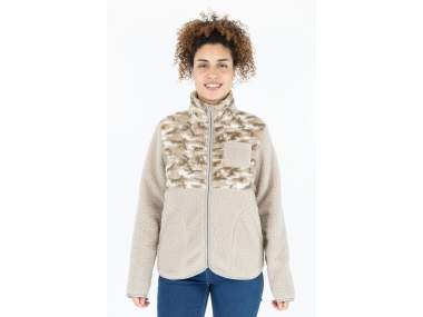 Giacca in pile teddy (effetto pelliccia orsacchiotto) | Donna _ Brugi - Art. NK2DDW7